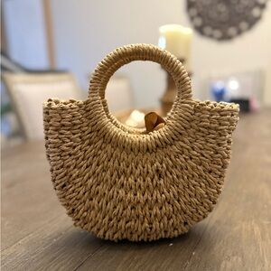 Beach Purse Tan Woven Handbag